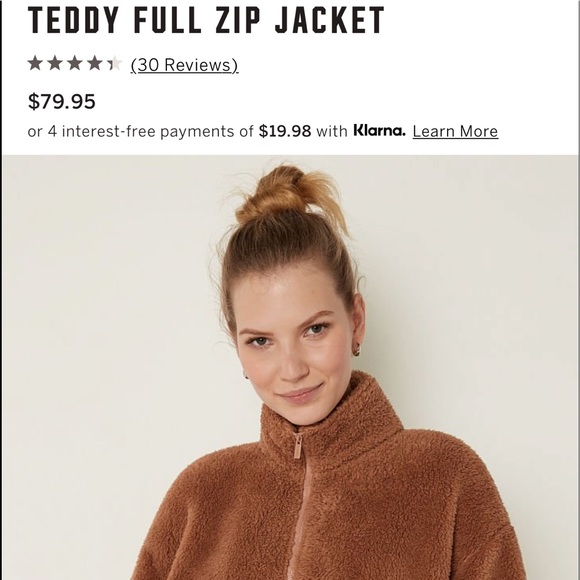 Vs pink lounge classic pant stucco beige teddy full zip jacket - Picture 4 of 12